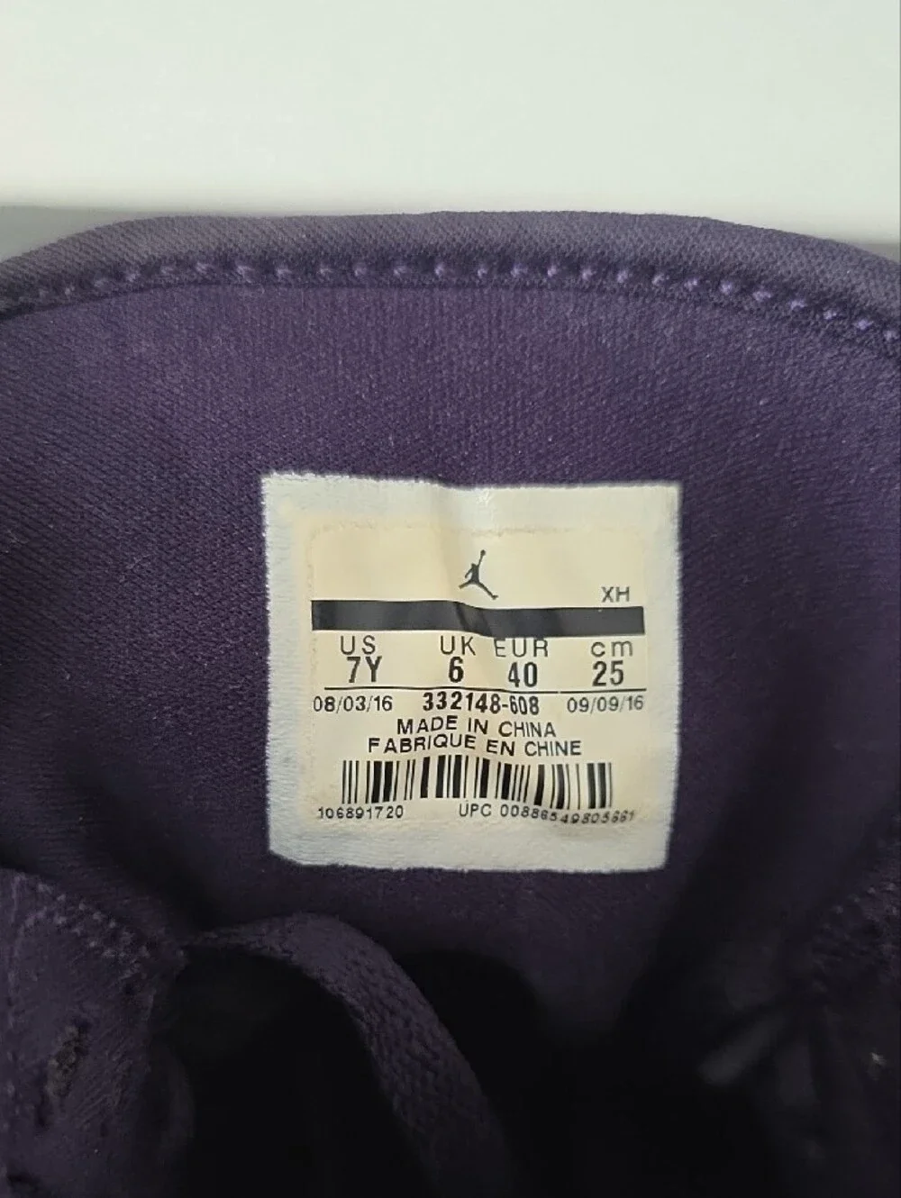 Air Jordan 1 Retro Mesh Suede High Top Purple/Magenta. 7Y. Never Worn.